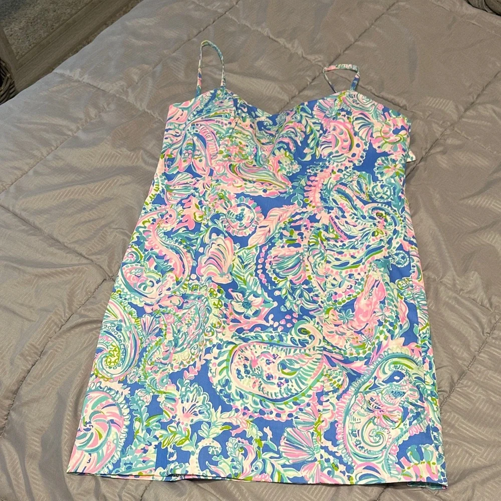 Lilly Pulitzer Blue and Pink Paisley Mini Dress - Picture 1 of 2